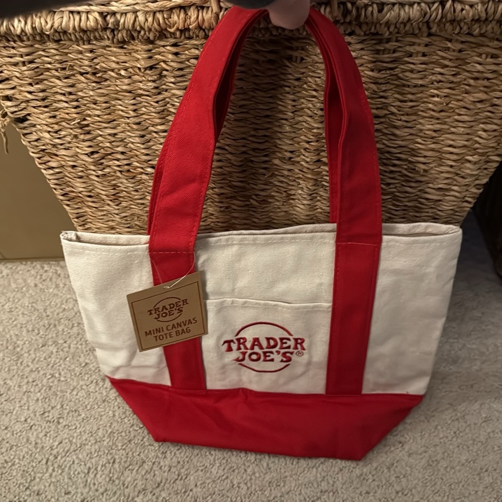 NWT Trader Joe’s Mini Tote Bag Red